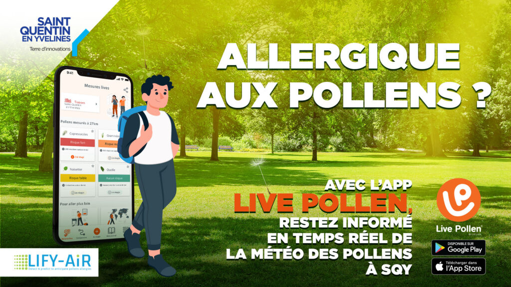 Restez informé en temps réel de la météo des pollens avec l'appli Live Pollen 12 application live pollen SQY